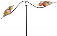 Windspiel Windspinner Gartendeko mit 2 Vogel Figuren Vögel Metall Erdspieß 120 cm