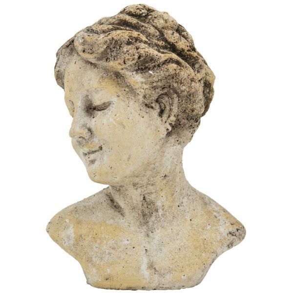 Mädchen Frau Büste Frauenbüste Skulptur Dekofigur Keramik creme 1 Stk 16x22,5 cm