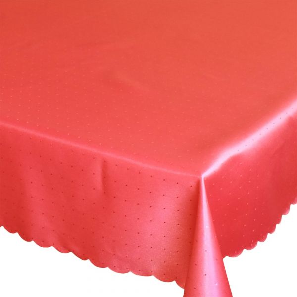 Untertischdecke Unterdecke uni Wellenrand 110x160 cm Polyester rot