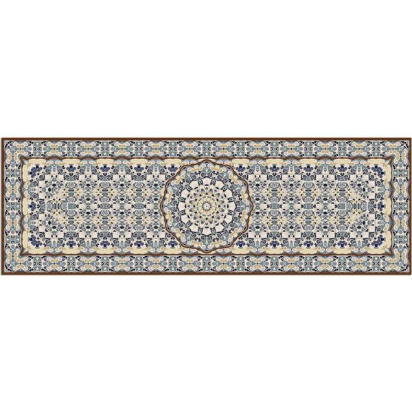 Teppichläufer Küchenläufer Teppich Perser Ornamente beige blau waschbar 60x180 cm