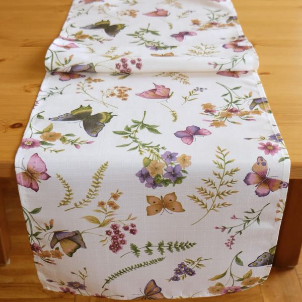Tischläufer Mitteldecke Schmetterlinge Textil Druck bunt Tischwäsche 40x140 cm