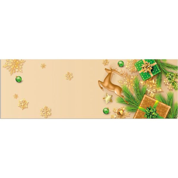 Teppichläufer Küchenläufer Teppich Weihnachten Hirsch gold grün waschbar 60x180 cm