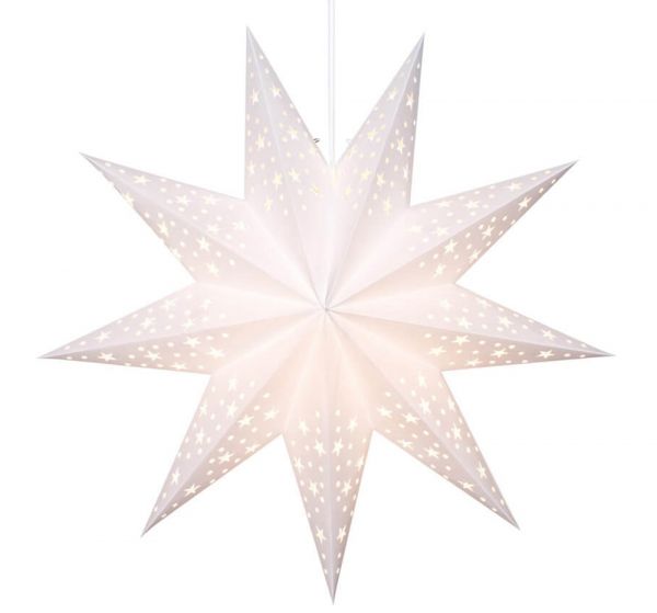 Weihnachtsstern Papier Dekoleuchte Leuchtstern hängend weiß Ø 45 cm
