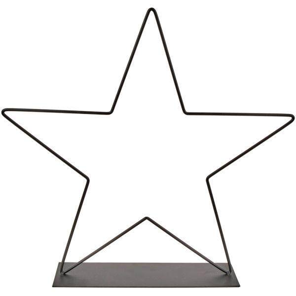 Stern auf Fuß Metallstern Dekostern Figur Metall schwarz Ø 25x0,4 cm