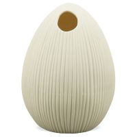 Dekovase Vase in Ostereiform Keramikvase Osterdeko creme ivory - 1 Stk 14,8 cm