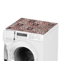 Waschmaschinenauflage Waschmaschine Abdeckung Kachel Muster rot zuschneidbar