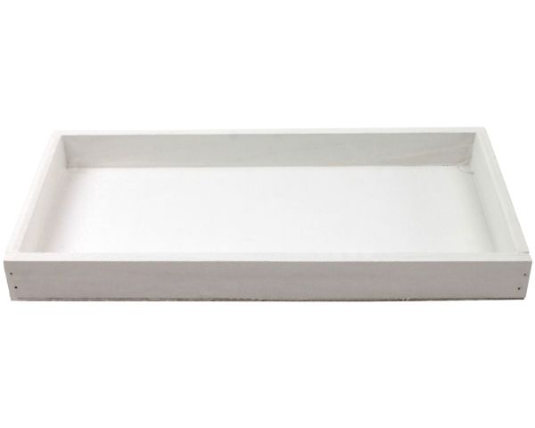 Tablett Dekotablett Serviertablett rechteckig weiß 30x15x3 cm
