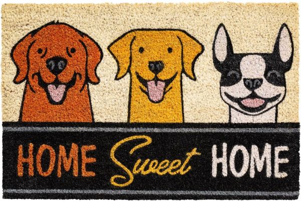 Fußmatte Kokosmatte Indoor bedruckt 3 Hunde & Home sweet Home 1 Stk 40x60 cm