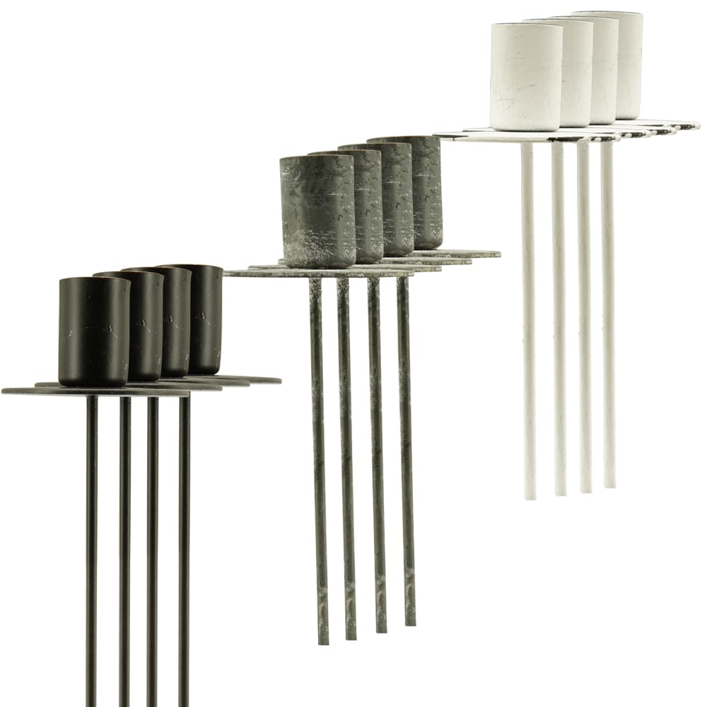Dekorativer Kerzenhalter Stabkerzenhalter Stab Metall weiß 4er Set Ø 5,1x16  cm kaufen