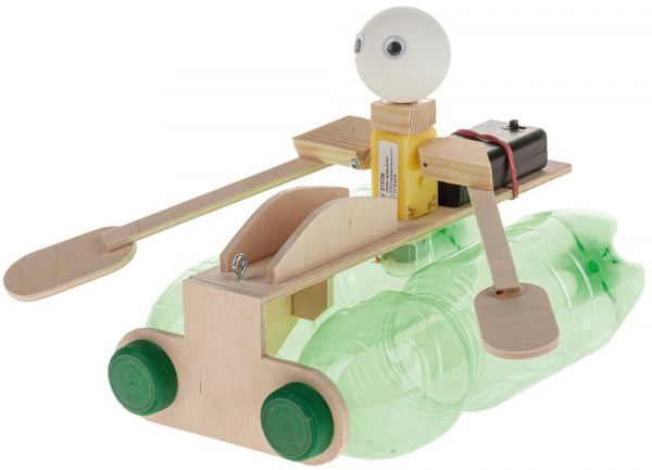 Bastelset Ruderboot Kreativset Plastikflaschen Holz für Kinder ab 12 Jahren