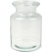 Schöne Vase aus Glas runde Glasvase Wohnzimmer Deko transparent Ø 14x20 cm