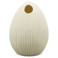 Dekovase Vase in Ostereiform Keramikvase Osterdeko creme ivory - 1 Stk 11 cm