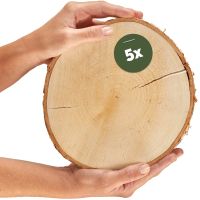Große Baumscheiben 5 Stk. Holzscheiben zum Basteln Dekorieren ca. 20 cm 5x 18-22cm