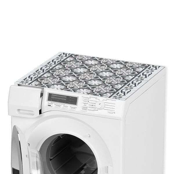 Waschmaschinenauflage Waschmaschine Abdeckung zuschneidbar Kachel grau