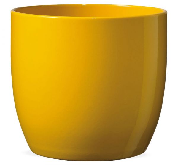 Pflanztopf Keramik Blumentopf Glanz wasserdicht 1 Stk Ø 14x13 cm – gelb