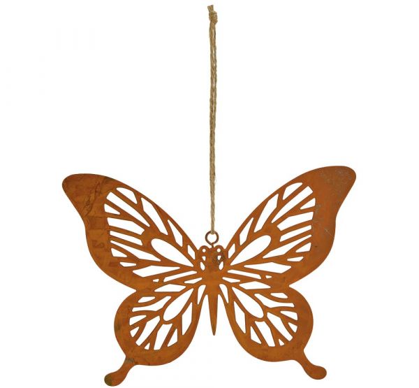 Schmetterling filigrane Hängedeko Metall Rostoptik Dekohänger 1 Stk 17x12 cm