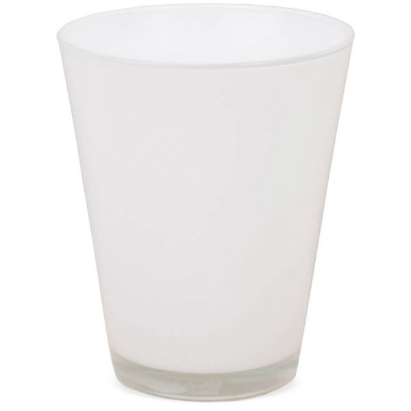 Glas Vase Übertopf Pflanztopf Dekoglas konisch 1 Stk - Ø 14,5 cm - weiß