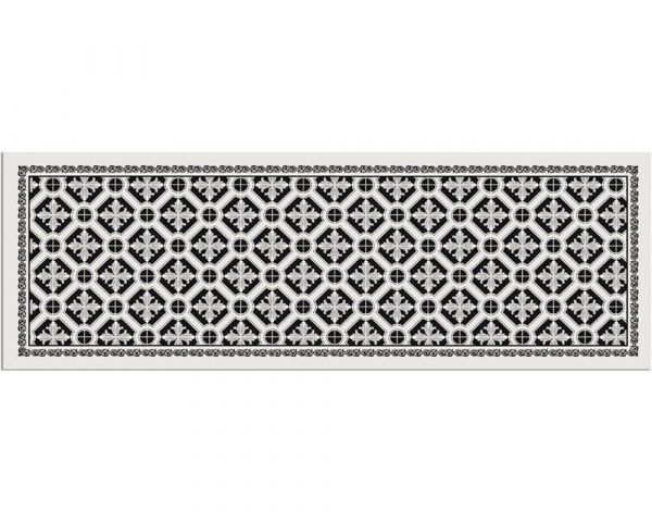 Teppichläufer Küchenläufer Teppich Kacheln Retro schwarz weiß waschbar 60x180 cm