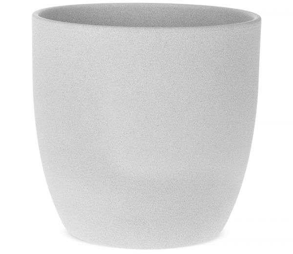 Übertopf Blumentopf klassisch Oberfläche rau Keramik hellgrau 1 Stk Ø 19x19 cm