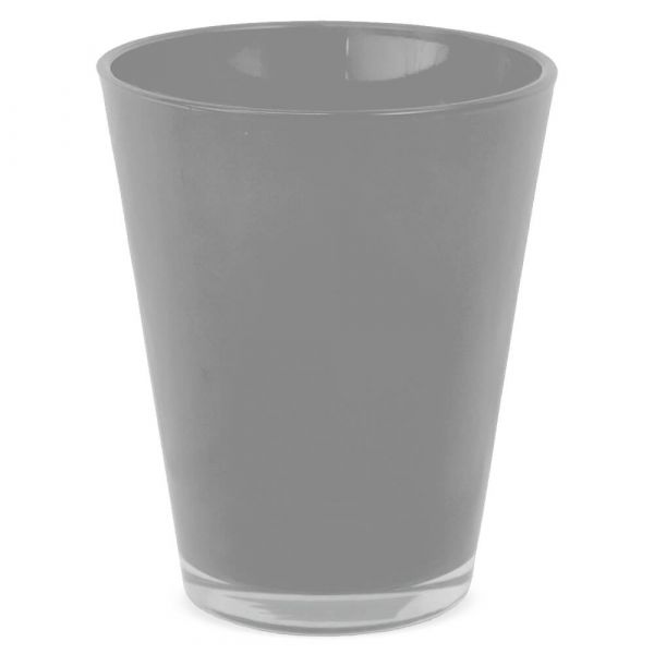 Glas Vase Übertopf Pflanztopf Dekoglas konisch 1 Stk - Ø 14,5 cm - grau