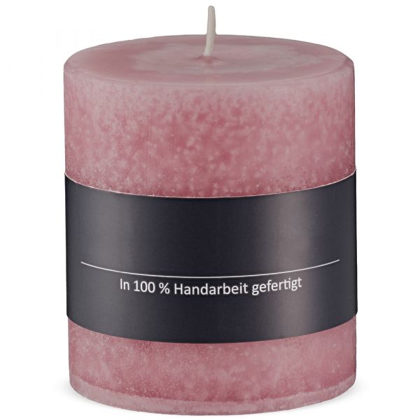 Kerze Stumpenkerze durchgefärbt einfarbig uni Ø 7x8 cm rosafarben altrosa