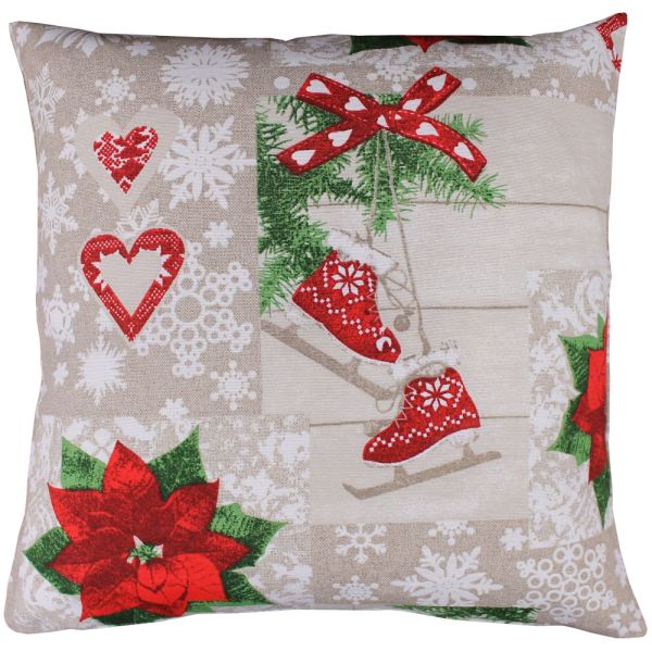Kissenhülle JESSICA Weihnachtssterne Kissenbezug bunt Baumwolle Poly 40x40 cm