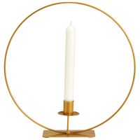 Kerzenhalter Ring Standfuß Kerzenleuchter selbstgestalten Metall gold 30x30x6 cm