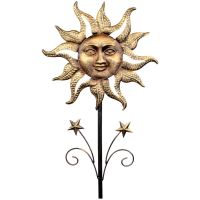 Dekostecker Sonne & Sterne Dekostab Gartendeko Metall gold 100 cm