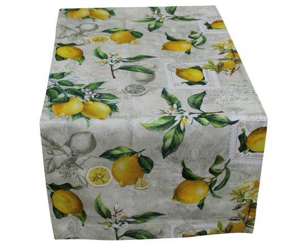 Tischläufer LINDA Zitronen Druck Tischwäsche bunt 50x150 cm