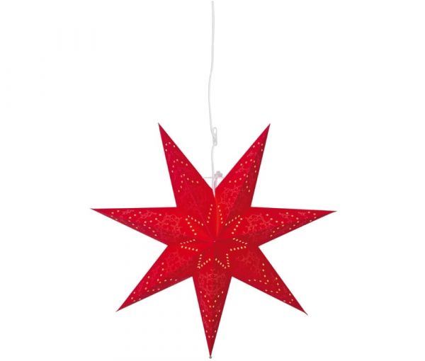 Hängelampen Sterne Papier gestanzte Lochmuster Weihnachtsbeleuchtung rot 2 Größen
