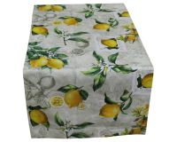 Tischdecke LINDA Zitronen Druck Tischwäsche bunt 110x110 cm