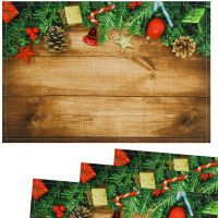 Tischsets Stoff CLOTH waschbar Geschenke Zapfen Girlande Holz Weihnachten 4er