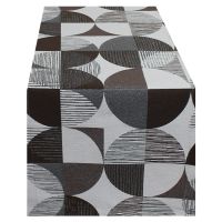 Tischläufer JULENE Streifen Mitteldecke braun Baumwolle Polyester 50x150 cm