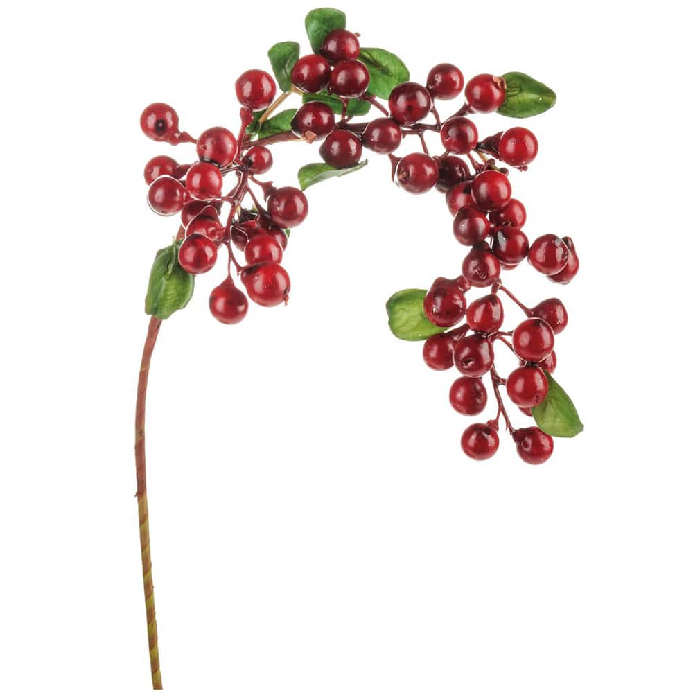 künstlicher Beerenzweig Beeren rot Kunstpflanze Kunstblume 70 cm 1018582-01 F21 