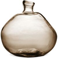 Vase Blumenvase bauchig Pflanzgefäß rund Glasvase klar braun Ø 33x33 cm