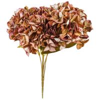 Hortensien Blüten Kunstblumen Kunstpflanzen 1 Bund 5 Blüten Ø 18 cm violett grün