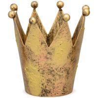 Krone Dekoaufsteller Windlicht Dekokrone Aufsteller Golddeko gold Ø 10x10 cm