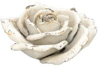 Rose Blüte Blume Dekofigur Gartendeko Antikoptik Zement creme 1 Stk Ø 15x6,5 cm