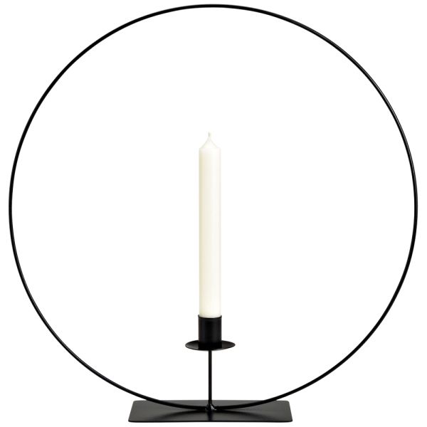 Dekoring Kerzenhalter für Stabkerze Aufsteller schwarz Metall Ø 40x8 cm