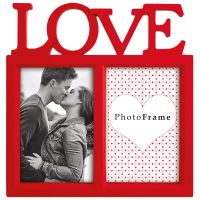 Wechselrahmen 3D Schriftzug LOVE für 2 Bilder Kunststoff 1 Stk 10x15 cm rot