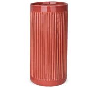Dekovase Vase zylindrisch mit Rillen pfirsich orange Keramik 1 Stk Ø 13,5x20 cm
