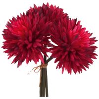 Kunstblume Dahlie in rot 3 Blüten Ø 8x20 cm Kunststoff