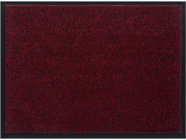 Fußmatte Schmutzfangmatte mit Rand Indoor Uni meliert 60x80 cm - Rot