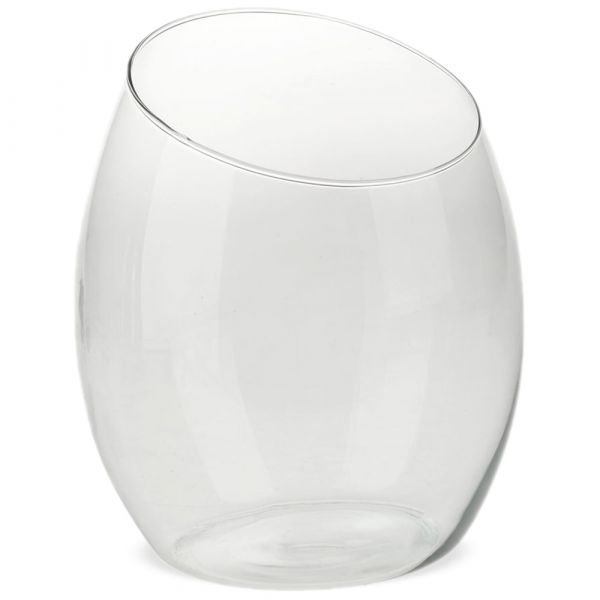 Blumenvase Vase Pflanzgefäß Mundgeblasen Recycling-Glas klar 1 Stk Ø 20x24 cm