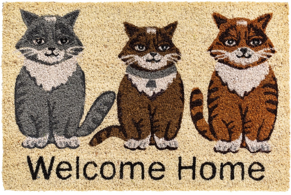 & Fußmatte Stk cm Kokosmatte - 40x60 kaufen 1 bedruckt Katzen Home 3 Welcome Indoor