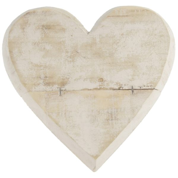 Dekoherz Holzherz Aufhänger Maserung Herz Holz gekalkt weiß 25 cm