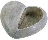 Dekoschale Herz mit Pflanzöffnung Dekoherz Grabschmuck Poly grau 1 Stk 19x17x8 cm