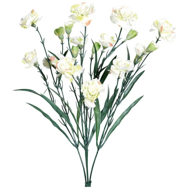 Kunstblume Nelke in creme 3 Blüten 50 cm Kunststoff