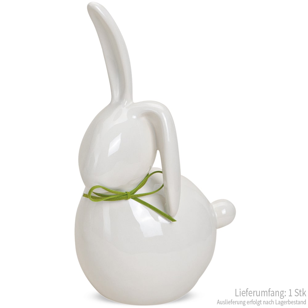 Moderne Hasen Deko-Figur Osterhase 1 Stk. weiß / grün Keramik 17 – 25 cm  kaufen