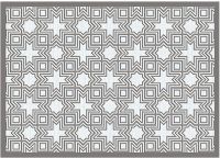 Fußmatte Fußabstreifer DECOR Kacheln Retro Stern grau weiß waschbar 50x70 cm